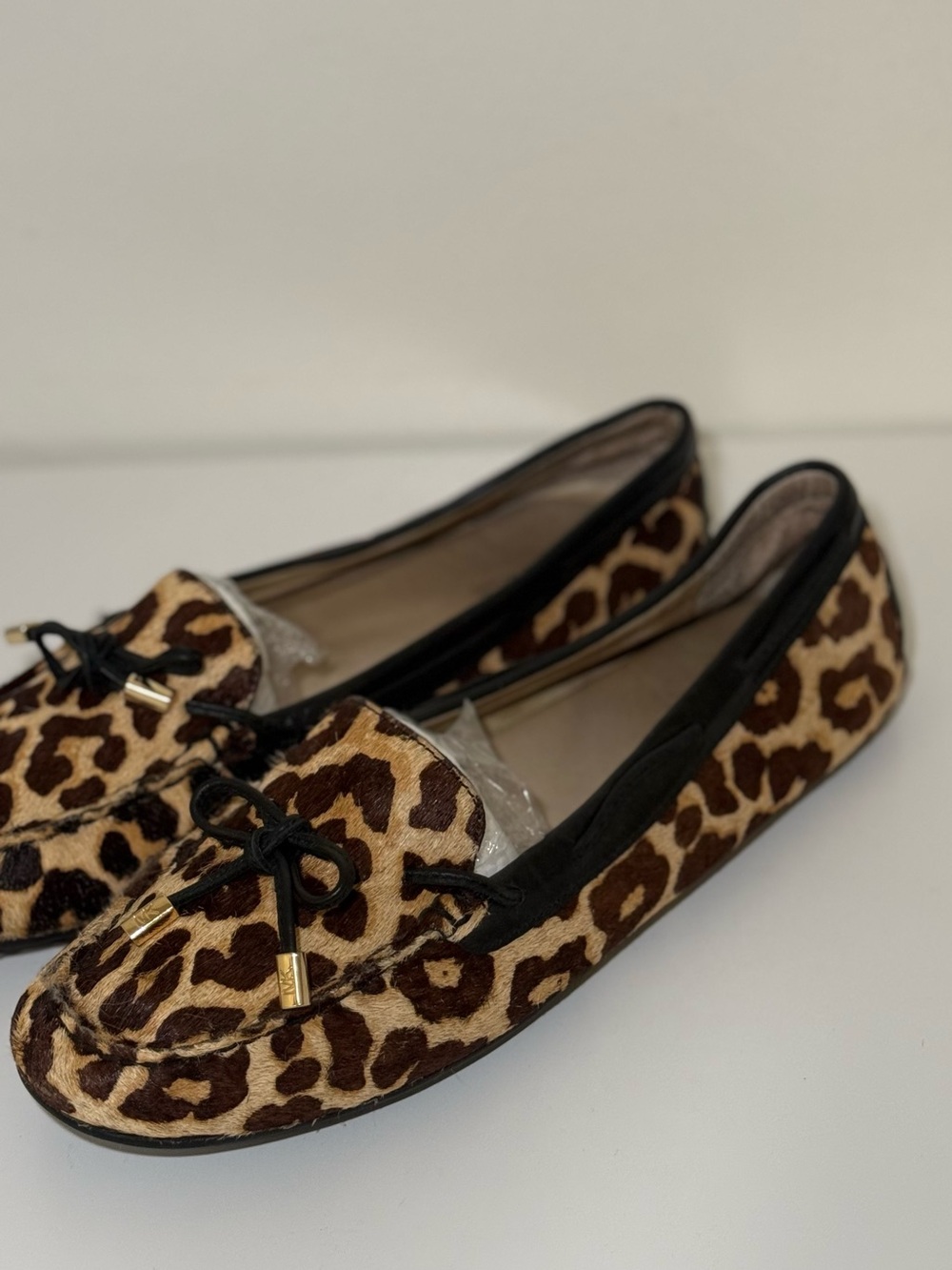 Michael Kors Leopard Print Pony Hair Loafers Mocassins Size 10 Woman